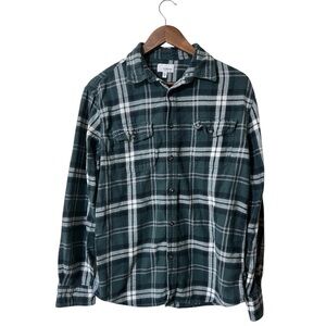 Green and White Plaid Button Down | Medium